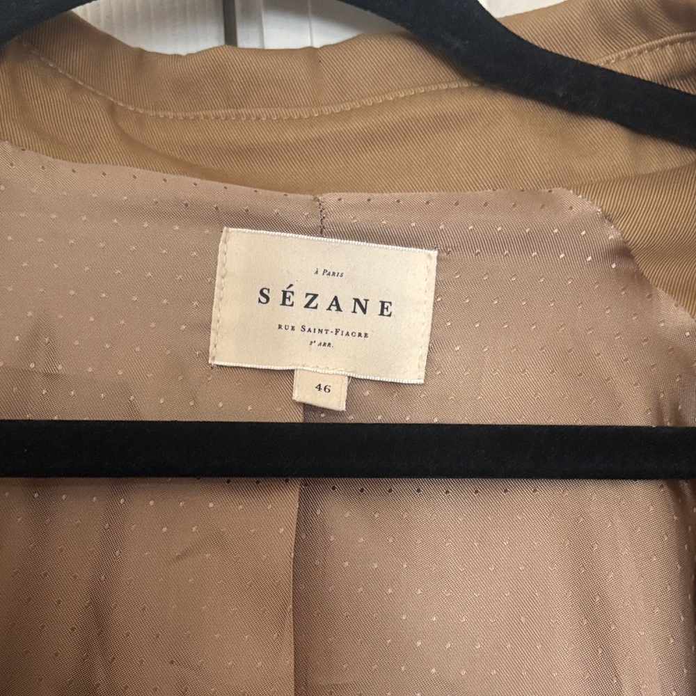 Sezane Scott Tan Trench Coat - Picture 3 of 11